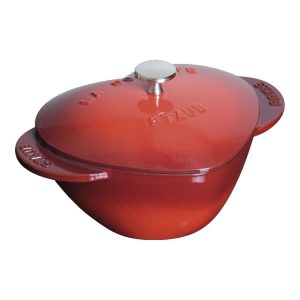 COCOTTE 20 CM, COEUR, CERISE, FONTE