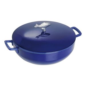Image de la cocotte du pêcheur en fonte, Bleu Intense, 28 cm