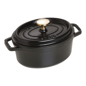 Cocotte ovale Staub 17 cm noir en fonte émaillée