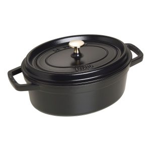 Cocotte ovale Staub 27 cm noir en fonte émaillée