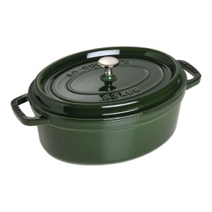 Cocotte ovale Staub 29 cm basilic en fonte émaillée
