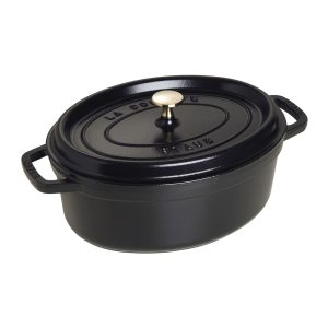 Cocotte ovale Staub 29 cm noir en fonte émaillée