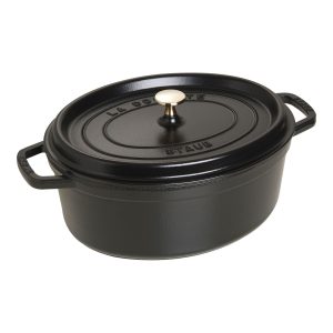 Cocotte ovale Staub 31 cm noir en fonte émaillée