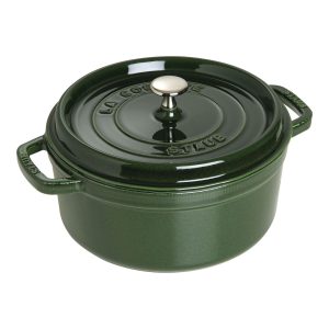 Cocotte ronde Staub 26 cm basilic en fonte émaillée